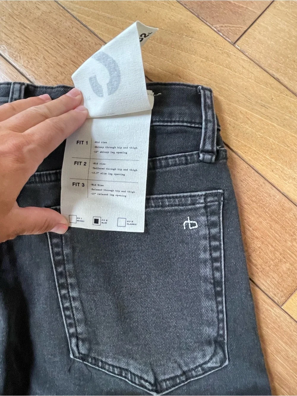NWT Rag & Bone Fit 2 Wylie Loopback Slim Jeans Men’s 30x32 Charcoal